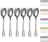 Kyraton 6 Pieces 7.5" Stainless Steel Dinner Spoons, Soup and Dessert Spoons Set
