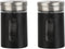Black Salt Pepper Shakers, Retro Glass Spice Jars - Set of 2