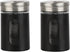 Black Salt Pepper Shakers, Retro Glass Spice Jars - Set of 2