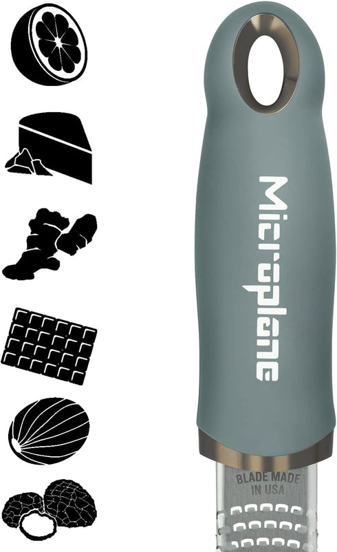 Microplane Premium Classic Zester - Eucalyptus Green | Lemon Zester tool, Hard Cheese & Vegetable Grater | For Citrus