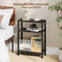 HET007BK1 Heybly Small Narrow Side Table for Small Space, Thin Bedside Table with Storage Basket, Skinny End Table