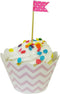 Wrapables Standard Size Chevron Cupcake Wrappers, Set of 20, Pink