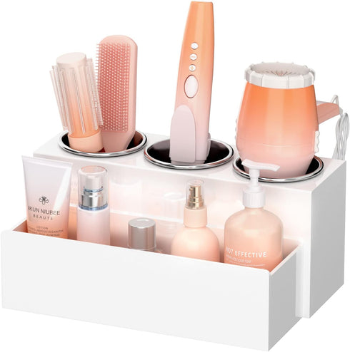 NIUBEE Hair Tool Organizer, Acrylic Blow Dryer and Styling Holder, Bathroom Countertop Storage Stand
