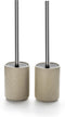 Ceramic Toilet Brush & Holder Set - Freestanding Deep-Cleaning Toilet Bowl Cleaner