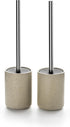 Ceramic Toilet Brush & Holder Set - Freestanding Deep-Cleaning Toilet Bowl Cleaner