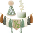 6 1/2 Half Birthday Decorations Baby Boy,Sage Green Months High Chair Banner With Cone Hat And Cake Topper,Jungle Theme