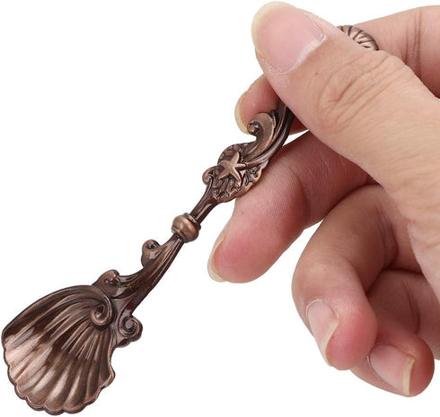 6Pcs Retro Crystal Alloy Tea Spoons, Decorative Dessert Spoon, Ice Cream Spoons for Cafe Tableware