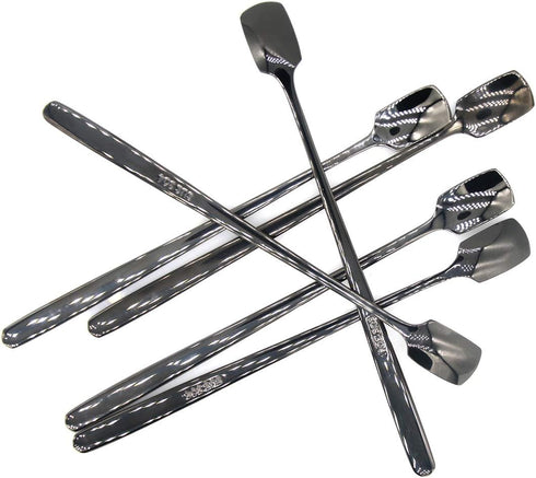 6 PCs Stainless Steel Mixing Spoon, Black Finish, 6-1/32 Inch Stirrer Spoon for Coffee, Ice Tea