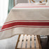 ArtBud 60"70"(4-6 White Red Tablecloth Cotton Linen Farmhouse Table Cover Soft Washable Table Top for Parties Coffee