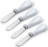 Mixweer 4 Pcs Butter Knife - Stainless Steel Spreader Knife with White Porcelain Handle, 5.1 Inch