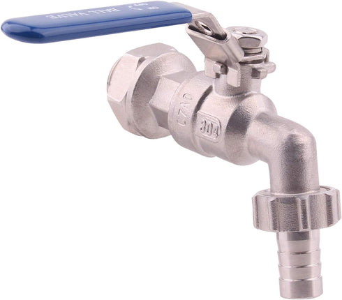 DERNORD Stainless Steel Ball Valve, 1/2 Inch Weldless Bulkhead for Home Brew Kettle/Mash Tun