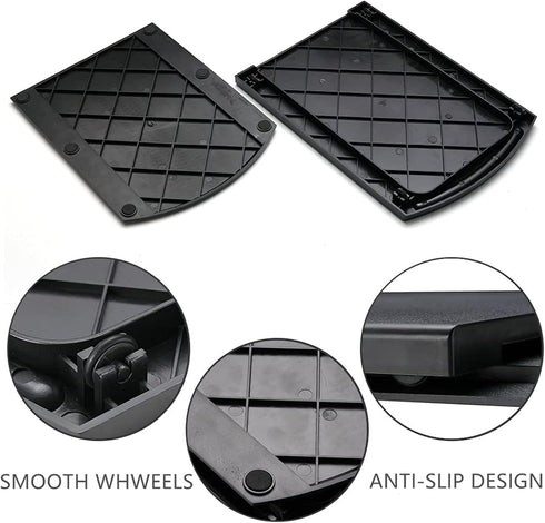 Kitchen Caddy Sliding Coffee Maker Tray Mat 12" - Blender Toaster Countertop Storage with Smooth Rolling Wheels (Black)