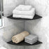LUOYKOIFY 2-Pack 304 Glass Corner Shelf, Heavy Duty Tempered Glass Bathroom Shelf with SUS Stainless Steel Brackets