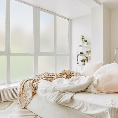 DIFIT Window Privacy Film,Frosted Glass Window Film,Static Cling Window Film,Window Sticker Privacy,Opaque UV Blocking Vinyl Window Film for Glass Door Bathroom Office Living Room 17.4X78.7 inches