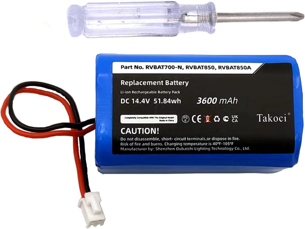 Replacement Shark RVBAT850 Battery for Shark Ion RV1001AE, R75, R85, S87, RV751 & More (2 Prong Plug)