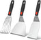 Beijiyi Heavy Duty Stainless Steel Spatula Set, Small Metal Spatula with Silicone Handle for Cooking
