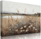 Framed Vintage Wall Art Country Field Landscape Oil Painting, Classical Paintings Poster Prints for Living Room 16x12