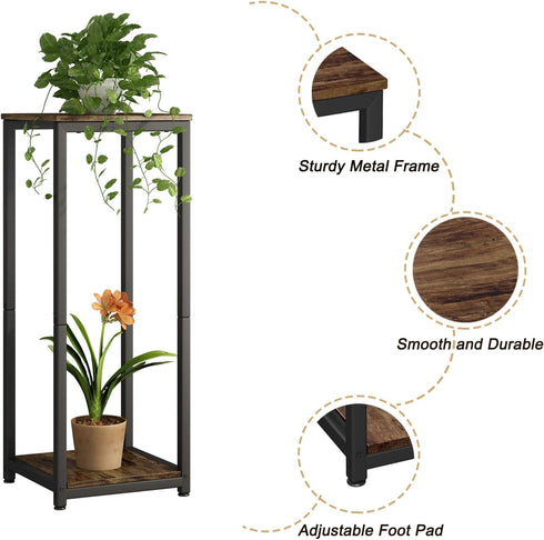 2 (2 Plant Stand Indoor Corner Tall Tier Metal Modern Flower Storage Plant Shelf Holder for Living Room Balcony