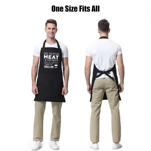 Miracu Funny Cooking Aprons for Men - Christmas, Birthday Gifts for Husband, BBQ Apron with Pockets