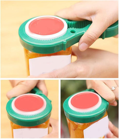 GARASANI 3 in 1 Kitchen Tool, Silicone Easy Arthritis Jar Opener, Green