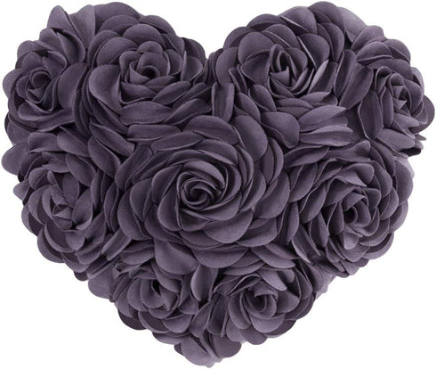 JWH Heart Flower Throw Pillow Covers Decorative Floral Shaped Accent Cushion Soft