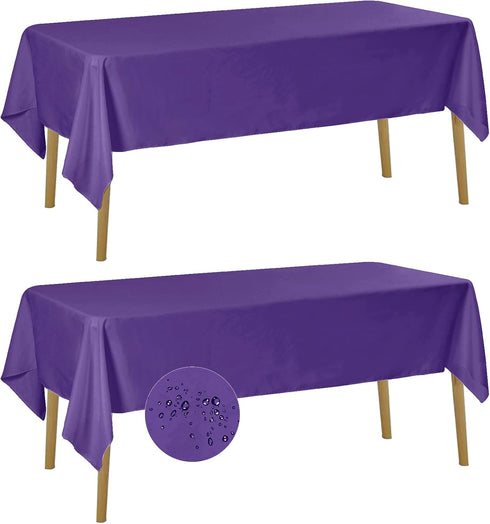 Fokitut 2 Pack Waterproof Rectangle Tablecloth, 60x102 Inch, Stain Resistant and Wrinkle