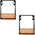 Floating Shelf Set of 2, Iron and Acacia Wood Wall Mounted Shelves for Living Room, Bedroom, Bathroom