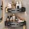 Generic Corner Shower Caddy, Black Wall Mounted Bathroom Storage Rack, Plastic Organizer Shelf