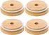 TOUSHI 4 Pcs Regular Mouth Bamboo Mason Jar Lids, Reusable Bamboo Caps with Straw Hole for Glass Canning Jars