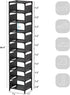 UrMsun 10-Tier Vertical Shoe Rack, Tall Narrow Shoe Shelf Space Saving Organizer for Entryway Door Small Space