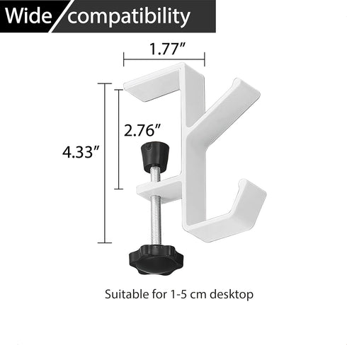 Adjustable Hook for L Shaped Gaming Desk, Under Desk Hook Holder