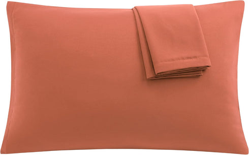 uxcell 2 Pack Pillow Cases, Soft 1800 Series Microfiber Pillowcases Set with Zipper King (20"x36") - Orange