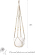 35 Inch, Set 1 Mkono Macrame Plant Hanger Indoor Hanging Planter Basket with Wood Beads Decorative Flower Pot Holder No