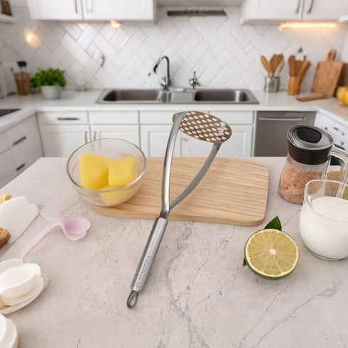 FLYINGSEA Professional Potato Masher - 18-8 Stainless Steel Vegetable Masher, Cooking and Kitchen Tools