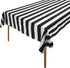 lovemyfabric Cotton Tablecloth - Black & White Stripes - 2 Inch - 58"x76" - Wedding/Bridal Shower, Birthdays, Events