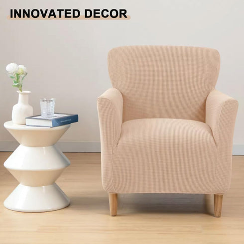 Waterproof Accent Chair Cover with Arms, Stretch Jacquard Single Sofa Armchair Slipcovers, Soft Couch Cover for Bedroom