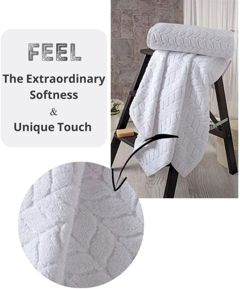 Set Set 3) BAGNO MILANO Turkish Cotton Bath Towels, Hand Towels - Soft Plush Jacquard Collection Luxury Towels