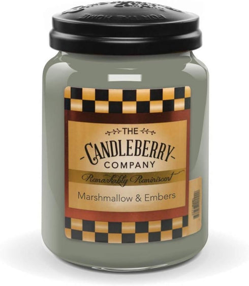 Candleberry Candles, Strong Fragrances for Home, Hand Poured in The USA, Highly Scented Large Jar 26 oz (Marshmallow