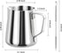 Milk Frothing Pitcher, 12oz Espresso Steaming Pitcher, Stainless Steel Milk Jug Cup with Decorating Pen