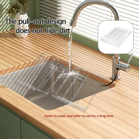 Acrylic Silverware Drawer Organizer, Expandable Kitchen Organizer for Forks and Knives, Multipurpose Storage Solution
