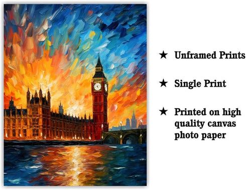 Bestbuddy Pet 11X14 Unframed Starry Night Van Gogh Inspired Art Print Poster, London Landmark Decor