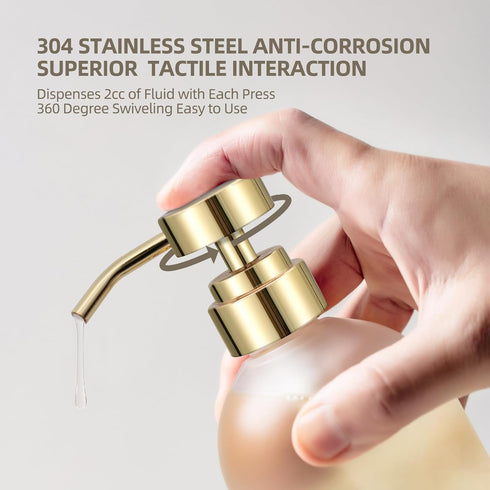 Stainless Steel Soap Dispenser Pump for Hand Wash & Soap, Brushed Nickel Replacement for Bathroom & Kitchen