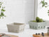 Set 2, 5.7 inch, ONEMORE Ceramic Berry Basket, Square Fruit Bowls, Rustic Stoneware Berry Colander of Gray & Light