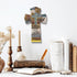 Qswo Wood Cross for Wall,Be Still and Know That I AM God Wooden Cross for Christian Home Room Shelf Wall Decor