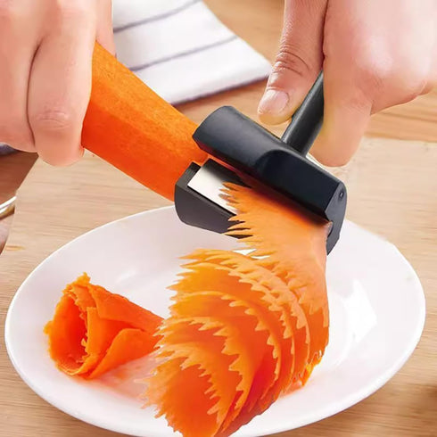 2 Carrot Peeler Pcs Carrot Curler Black Carrot Spiral Shred Slicer Root Vegetables Fruits Slicer Sharpener Garnishing