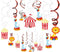 30Ct Carnival Hanging Swirl Decorations, Circus Animals Party Supplies, Baby Shower Ceiling Streamers