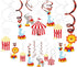 30Ct Carnival Hanging Swirl Decorations, Circus Animals Party Supplies, Baby Shower Ceiling Streamers