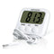 Digital Thermometer with External Sensor, Magnet, Suction Cup for Aquarium, Refrigerator, Freezer (White)