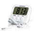Digital Thermometer with External Sensor, Magnet, Suction Cup for Aquarium, Refrigerator, Freezer (White)