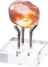 Hipiwe Acrylic Display Stand, Small Metal Peg Easel with Acrylic Base for Sphere, Crystal Ball, and Collectibles, Silver